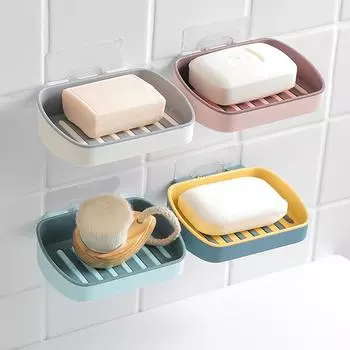 Крепление без сверления, губка, держатель для мыла, держатель для хранения в ванной комнате серый