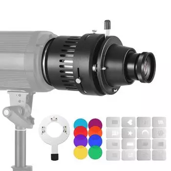 Крепление Bowens Оптический носовой конический фокусирующий конденсаторный художественный свет со специальными эффектами в форме луча 40mm F2.0 Lens чёрный