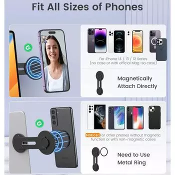Крепление для ноутбука Continuity Flip iPhone, тонкий магнитный держатель для телефона, поворачивается на 180° для ноутбуков и мониторов, регулируемый магнитный кронштейн серый