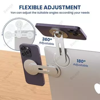 Крепление для ноутбука Continuity Flip iPhone, тонкий магнитный держатель для телефона, поворачивается на 180° для ноутбуков и мониторов, регулируемый магнитный кронштейн серебряный