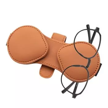 Крепление для очков для автомобиля, зажим для хранения из искусственной кожи, магнит для салона автомобиля, держатель для солнцезащитных очков из искусственной кожи для бизнеса чёрный