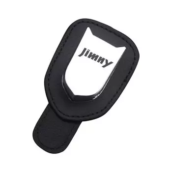 Крепление для очков на солнцезащитный козырек автомобиля JIMNY из кожи, крепление для очков для хранения солнцезащитных очков, простая установка, черный [InnoWave] чёрный