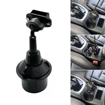 Крепление для подстаканника с регулировкой высоты и держателем микрофона для большинства марок портативных радиостанций, автомобильное крепление