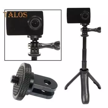 Крепление для штатива для экшн-камеры Insta360 для GOPRO, винт 1/4 дюйма с ЧПУ, мини-адаптер для штатива из алюминиевого сплава, аксессуары для спортивной камеры чёрный