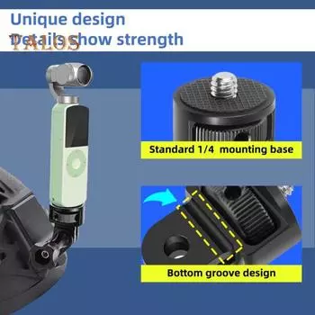Крепление для штатива камеры для адаптера GoPro, регулировка на 360 градусов, адаптер для винтов 1/4-20 для GoPro Hero12/11 для Insta360 чёрный