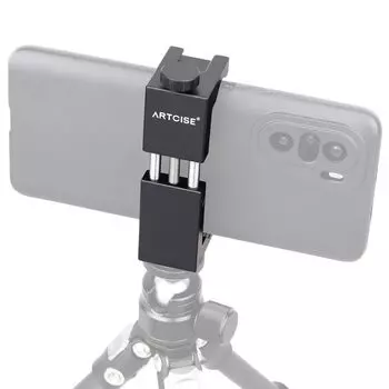 Крепление для смартфона ARTCISE на штатив, зажим для смартфона, прецизионная обработка на станке с ЧПУ, с отверстием для винта для крепления холодного башмака, подходит для мини-камеры 1/4