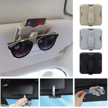Крепление для солнцезащитного козырька автомобиля, держатель для солнцезащитных очков, держатель для карт, автомобильный органайзер, универсальные аксессуары для интерьера чёрный