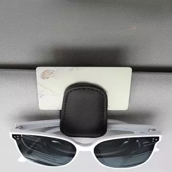 Крепление для солнцезащитного козырька автомобиля, футляр для очков, держатель для очков для автомобильных очков, кронштейн для солнцезащитных очков, поддержка очков из искусственной кожи 1 pc красный