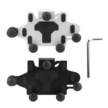 Крепление для телефона из алюминиевого сплава, вращающееся, амортизирующее, силиконовое, 5-ти зажимное крепление для телефона для мотоцикла Silver