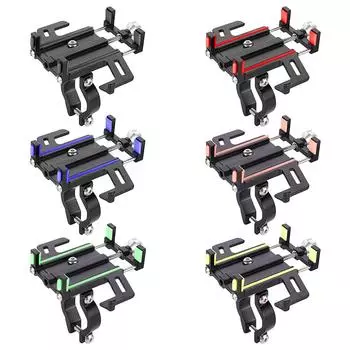 Крепление для телефона на мотоцикле, регулируемый на 360 градусов зажим для сотового телефона, надежное крепление для телефонов, надежный держатель для телефона на велосипеде, защита от сотрясений чёрный