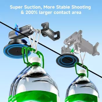 Крепление для телефона на присоске Крепление для телефона на присоске с двойной вращающейся на 360 градусов шаровой головкой с телефоном серебряный