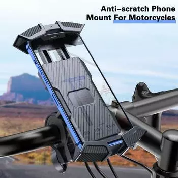Крепление для телефона на велосипеде, скутере, регулируемый держатель для мобильного телефона на руле для смартфонов 4,7-6,8 дюймов, защита от царапин и вибрации