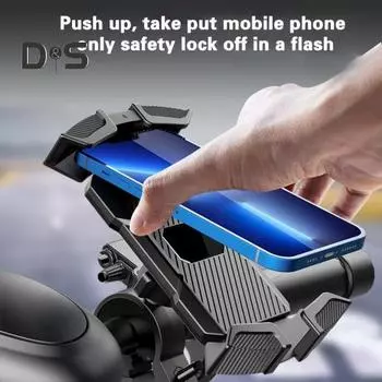 Крепление для телефона на велосипеде, скутере, регулируемый держатель для мобильного телефона на руле для смартфонов 4,7 6,8 дюймов, защита от царапин и вибрации чёрный