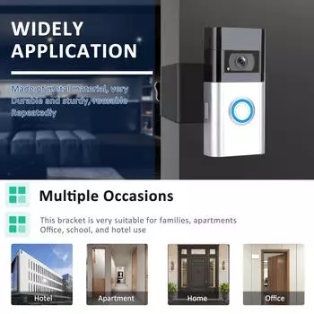 Крепление для видеодомофона, беспроводной дверной звонок, противоугонный держатель для дверного звонка, задняя пластина для крепления дверного звонка для арендаторов квартир и домов