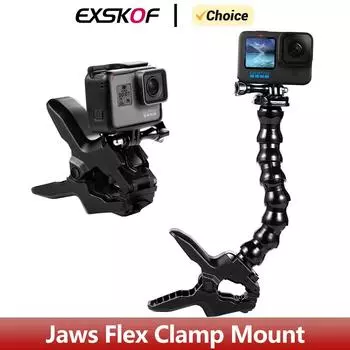 Крепление Jaws Flex Clamp Mount Gooseneck для экшн-камер GoPro Hero 13 12 11 10 9 8 7 6 5 SJCAM Insta360 X2 X3 X4 DJI Osmo