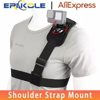 Крепление на плечевой ремень 360° для DJI Osmo Action 5 Pro, нагрудный ремень для SJCAM Insta360 X4, GoPro Hero 13, 12, 11, аксессуары для камер