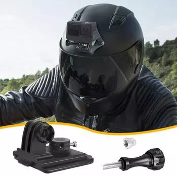 Крепление на шлем для экшн-камеры Противоударная конструкция Легко затягивается Быстрая установка Кронштейн для спортивной камеры на шлеме Держатель для хранения чёрный