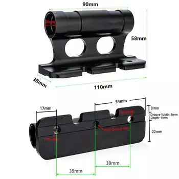 Крепление вилки велосипеда через ось 110 * 58 * 38 мм чёрный