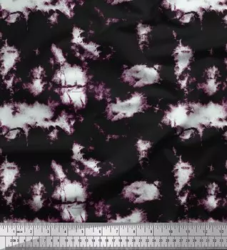 Креповая ткань Soimoi фиолетового цвета с абстрактным принтом тай-дай, 42 дюйма в ярдах 42 Inch Wide - Poly Crepe фиолетовый