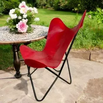 Кресло Butterfly Leather Chair - винтажное кресло в стиле модерн середины века | Кожаное кресло для отдыха ручной работы | Уникальное дизайнерское кожаное кресло Butterfly Chair