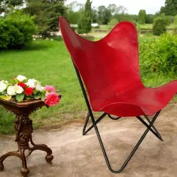 Кресло Butterfly Leather Chair - винтажное кресло в стиле модерн середины века | Кожаное кресло для отдыха ручной работы | Уникальное дизайнерское кожаное кресло Butterfly Chair