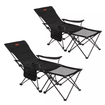 Кресло для кемпинга Taimonik Recliner Nap Nap с 4 уровнями регулировки, складное кресло для отдыха на открытом воздухе, компактное, легкое, с разработанной чашкой, портативное чёрный