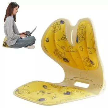 Кресло для коррекции осанки Кресло для коррекции таза Кресло для поддержки поясницы Складное кресло, которое поддерживает поясницу от таза Легкий и жёлтый