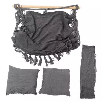 Кресло Гамак Качели Подвесной Холст с Бахромой 2 Подушки для Кемпинга Балкона Колледжа Общежития Дома