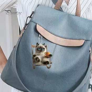 Кресло-качалка, подвесное украшение в виде кота, домашняя рождественская елка, зеркало заднего вида автомобиля, 2D, плоский акриловый котенок, подвесное украшение, мультяшное животное, кулон Cat