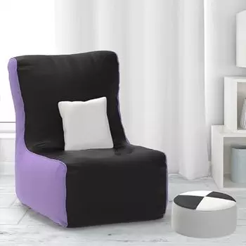 Кресло-кресло Bag with Beans Filled XXL с бесплатной подушкой и подставкой для ног — официальный сайт : Кресло ComfortCurve (цвет : Черная лаванда) XXL