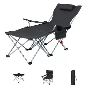 Кресло LUNING для кемпинга и отдыха на открытом воздухе, регулируемое от 95 до ультра, в комплект входит сумка для хранения стаканов [Стол и 2 в 1] Кресло, кресло, раскладное кресло, двухместное,
