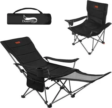 Кресло-реклайнер для кемпинга Nap Nap 4 уровня регулировки Подходит для всех сезонов Переключение между сетчатым и тонким уличным креслом Компактное складное кресло чёрный