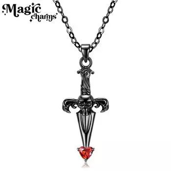 Крест-меч, пирсинг сердца, ожерелье, ниша, личность, темный ветер, независимая станция, ожерелье, ювелирная цепочка