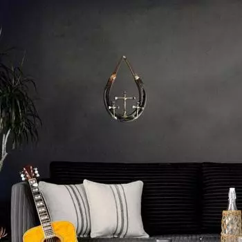 Крест-подкова для ногтей, украшение на стену, винтажное украшение для дома, офиса, гостиной, ванной комнаты, металлическое настенное искусство, подвесное