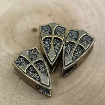 Крест Щит Латунный Нож Бусины Зонт Веревка Подвеска Фонарик Шнур Подвесной EDC Инструмент Для Отдыха На Природе DIY Брелок Паракорд Браслет Аксессуар brass