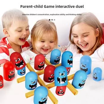 Крестики-нолики Большая съедобная маленькая стекированная чашка Двойные шахматы и карты Интерактивная интеллектуальная игра для развития мозга Обучающая настольная игра Игрушки