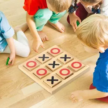 Крестики-нолики Деревянные игры-нолики Головоломка Настольная игра Родитель-ребенок Интерактив Style B