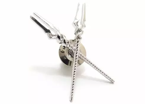 Крестовые значки Swank x Evangelion x Spear of Longinus (СВАНК ЕВАНГЕЛИОН) (Булавка/гвоздики/брошь серебряный