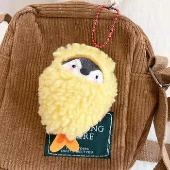Креветки мультфильм плюшевые корейские пингвины брелоки мягкие мягкие игрушки сумка кулон подарок кавайные брелки жёлтый