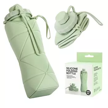 KRGNPLE 600 мл складная силиконовая бутылка для воды складная кружка с крышкой использование портативный термостойкий многофункциональный стильный для отдыха на природе/пикника/путешествий/повседневного использования