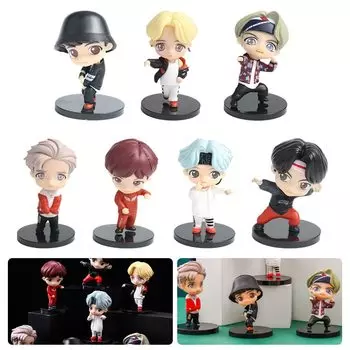 KRGNPLE 7 предметов Фигурка Мини Игрушка Ручной Работы Набор Фигурка Персонаж Набор Фигурка Всего Набор 6.8CM (Набор для дизайна, 7)