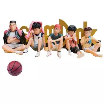 KRGNPLE Slam Dunk figure Sakuragi Hanamichi Hisashi Mitsui Rukawa? car object decoration license plate Anime figure (Design: SLAM) DUNK Figure-A set,