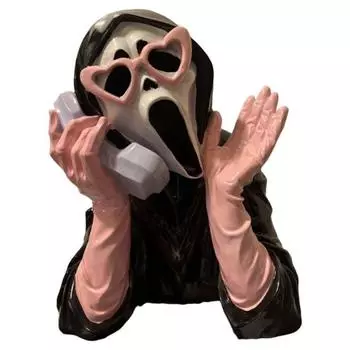 Кричащий призрак фигурка Хэллоуин призрак лицо статуя коллекционная смола персонаж ужасов украшение для каминной полки витрины A