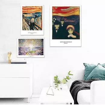 Крик Эдварда Мунка, художественный принт, постер, холст, настенная картина, известная картина для гостиной, домашний декор, без рамки 21*30cm