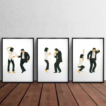 Криминальное чтиво, картина из фильма, украшение, фреска, ретро постер, холст, живопись и настенные художественные принты для гостиной, для современного домашнего декора 21x30cm No Framed