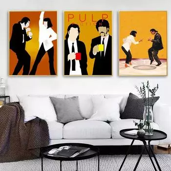 Криминальное чтиво Квентин Тарантино постеры и принты абстрактный винтажный танец холст живопись настенные панно для гостиной домашний декор 21cm30cm NoFrame