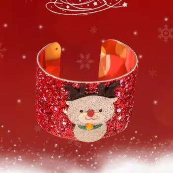 Kriss Kringle Santa Claus Xmas Bracelet Father Christmas Sequin Elk Xmas Bracelet Girl D
