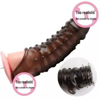 Кристальная накладка на пенис: Essence Удлиняющий, Утолщающий с Текстурированным Дилдо для Задержки у Пары