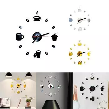 Кристально чистые зеркальные настенные часы экологически модные золотой