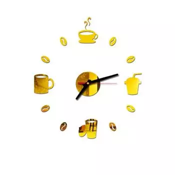 Кристально чистые зеркальные настенные часы экологически модные серебряный